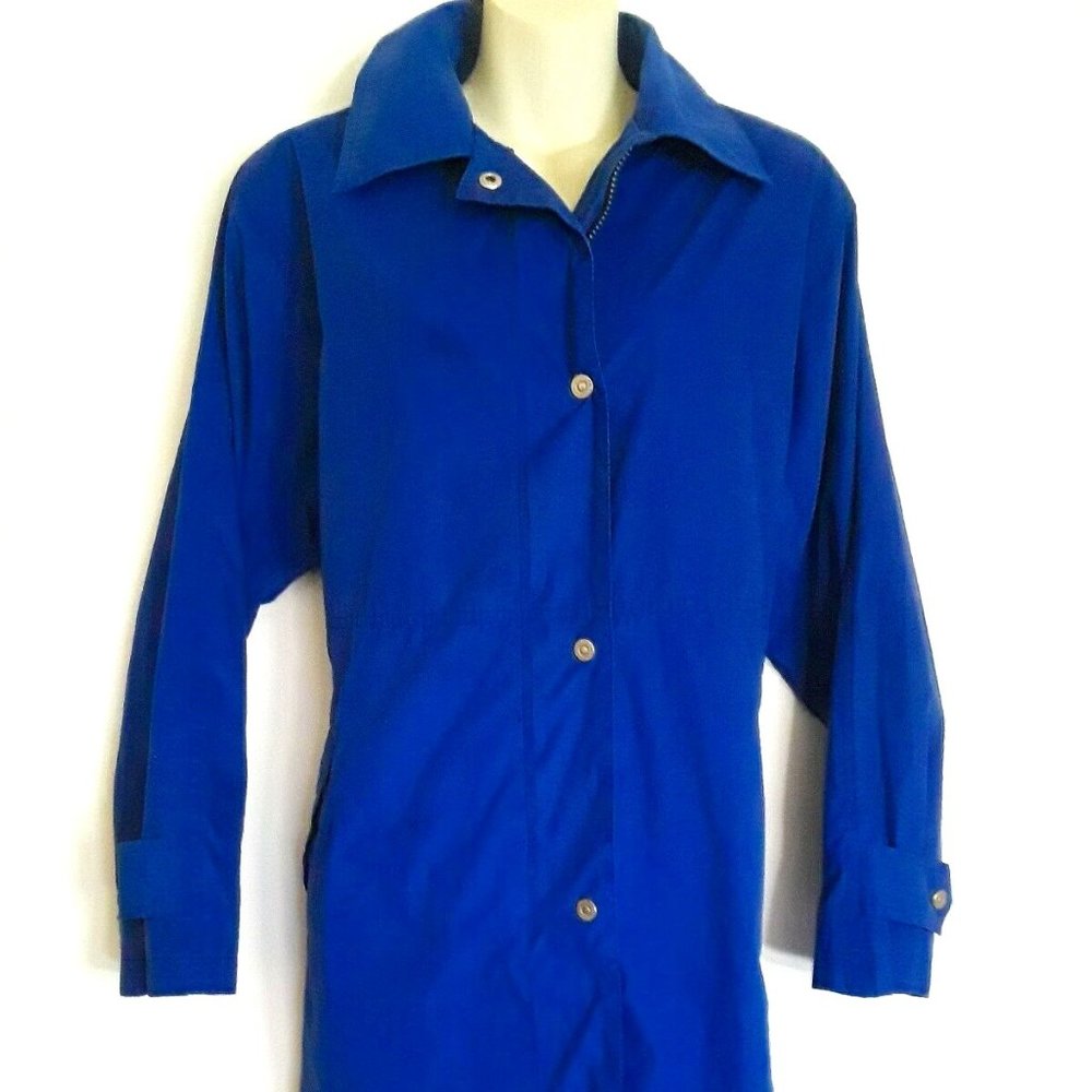 London Fog Royal Blue Lightweight Rain Jacket SZ 8